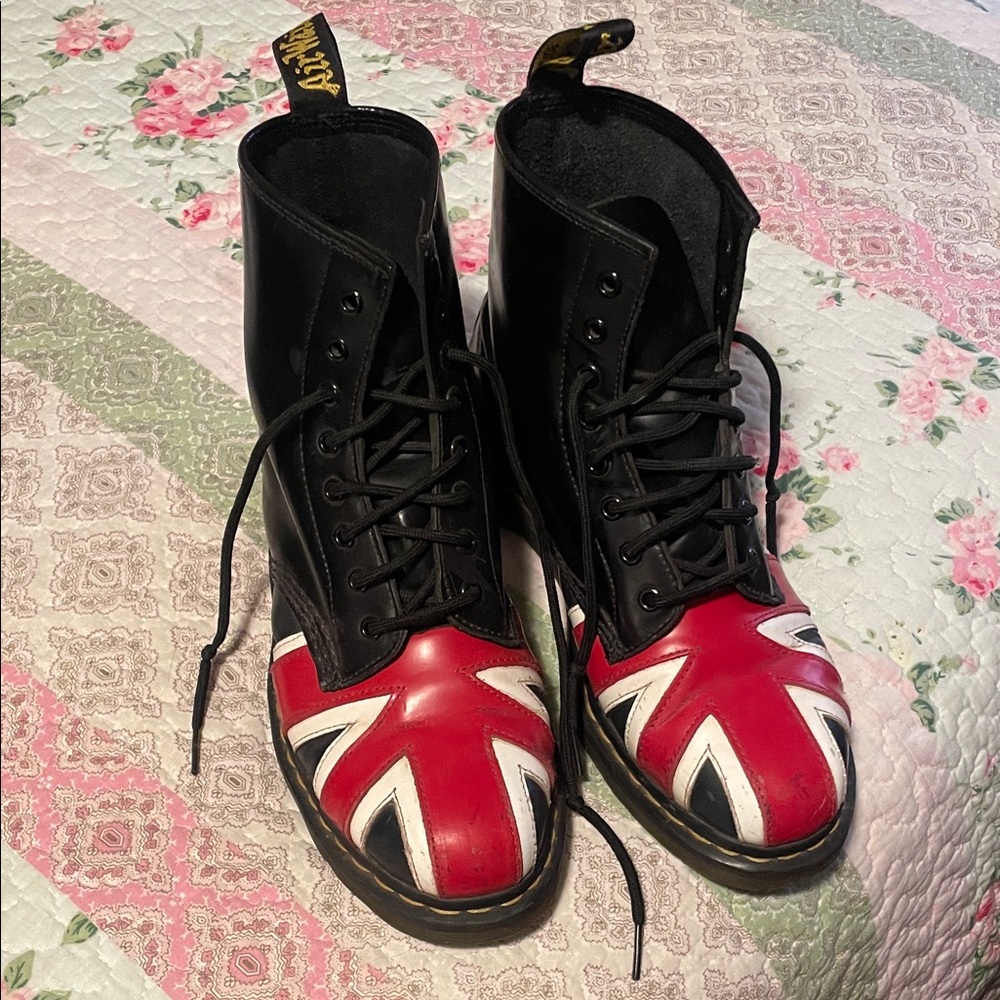 Dr. Martens Red and White Union Flag Boots